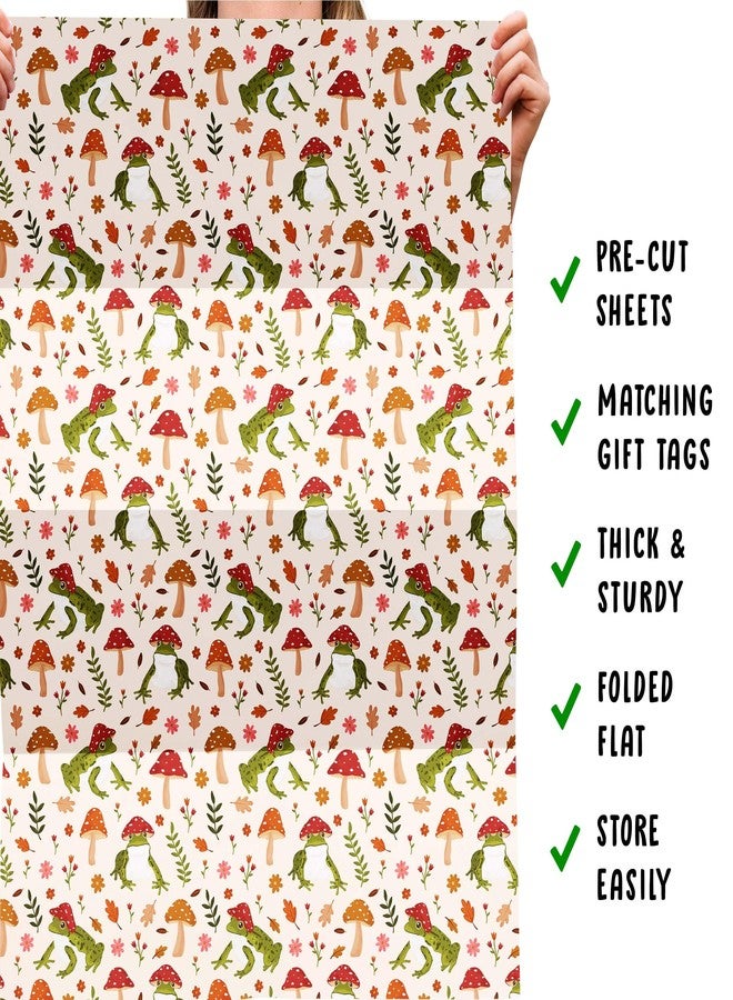 CENTRAL 23 Funny Wrapping Paper - Frogs, Mushrooms, Fun - 6 Sheets of Giftwrap for All Ages Family Friends - All Occasion Birthday - Comes With Stickers - Image 5